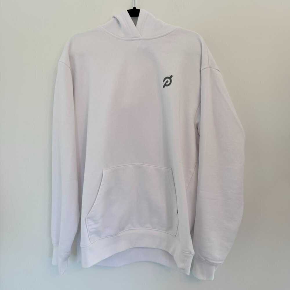 🚴‍♀️ Peloton White Logo Hoodie – Size Large 🤍